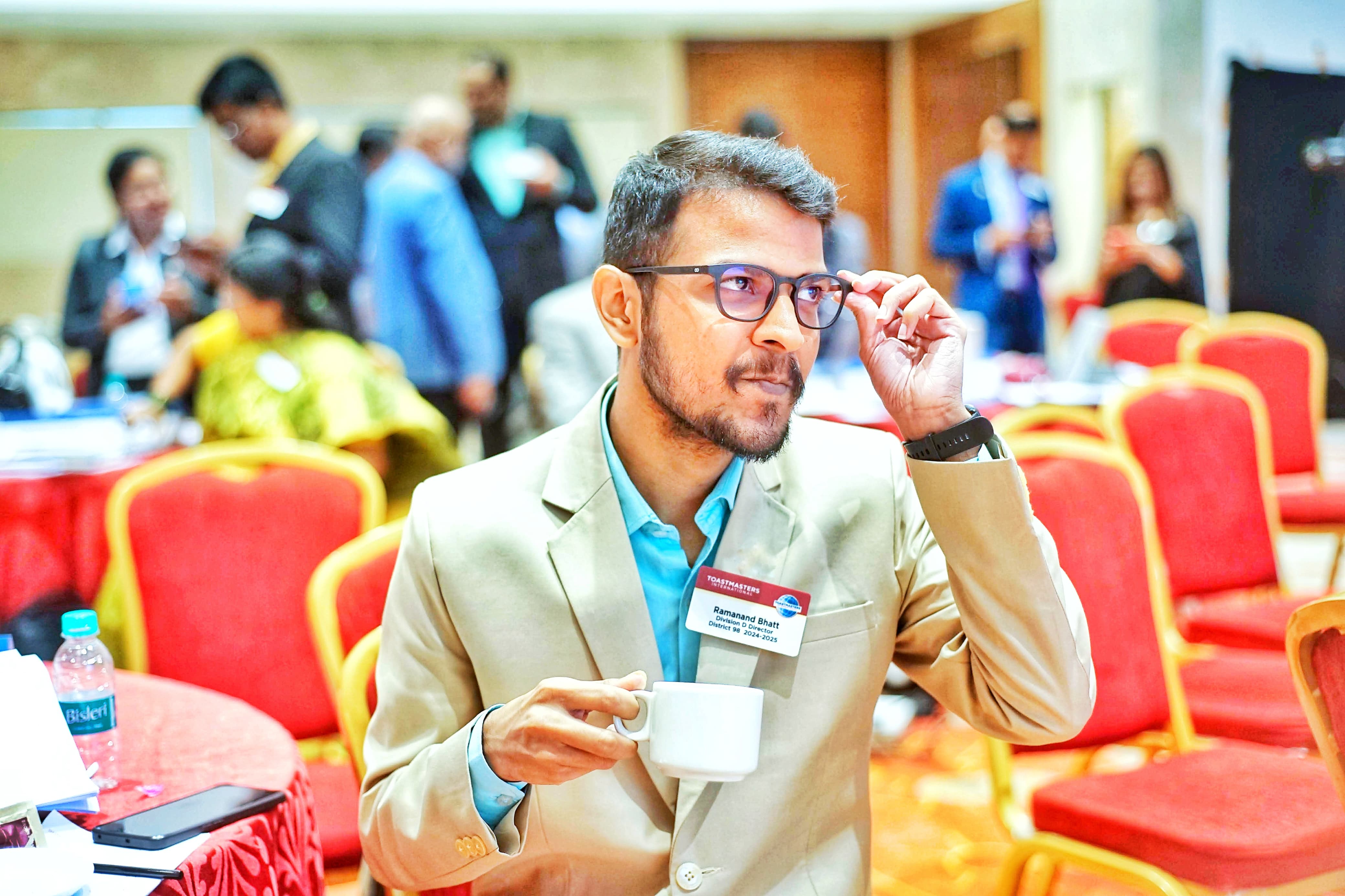Ramanand Bhatt at a Toastmasters networking event