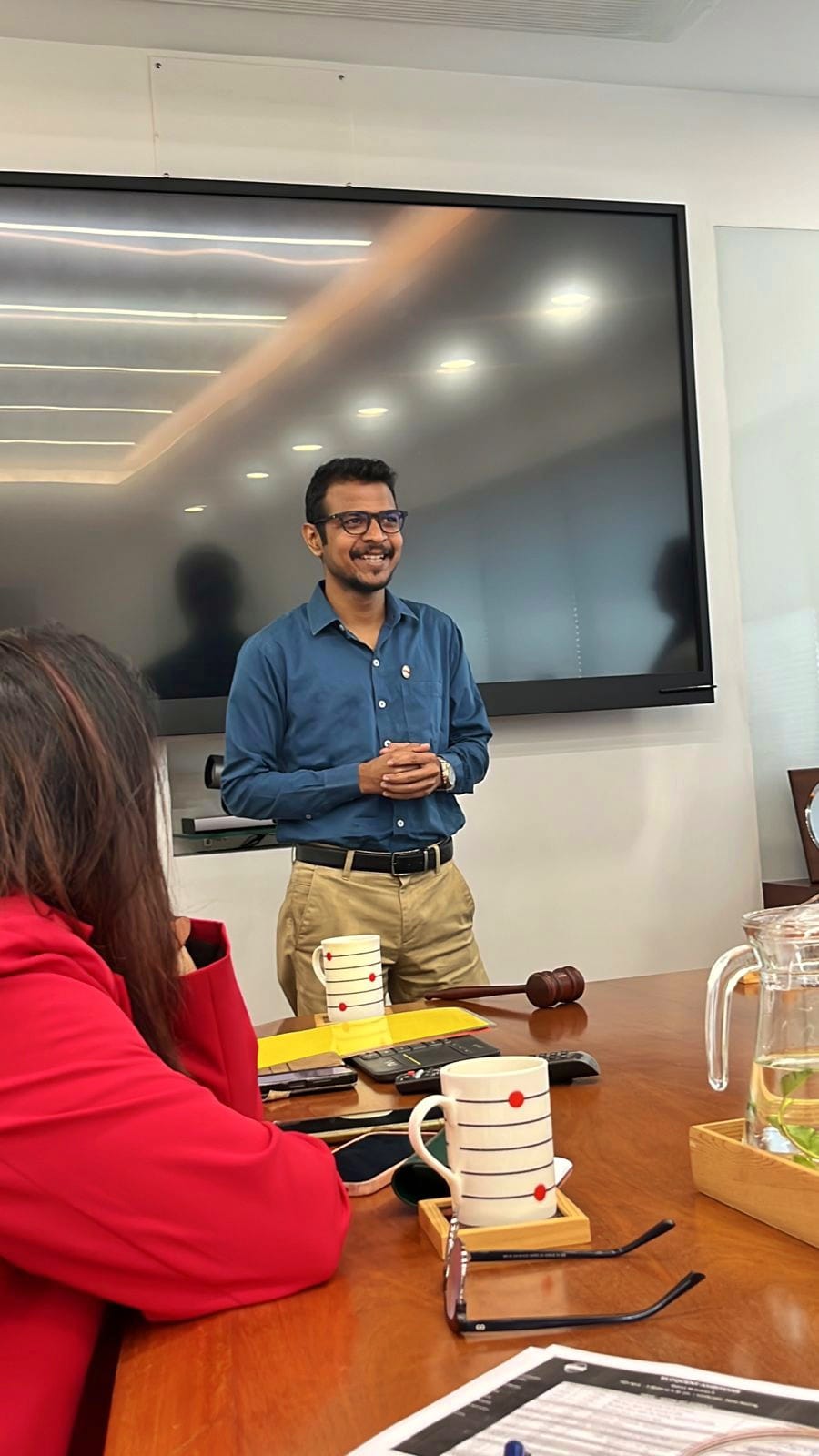 Ramanand Bhatt speaking at a meeting