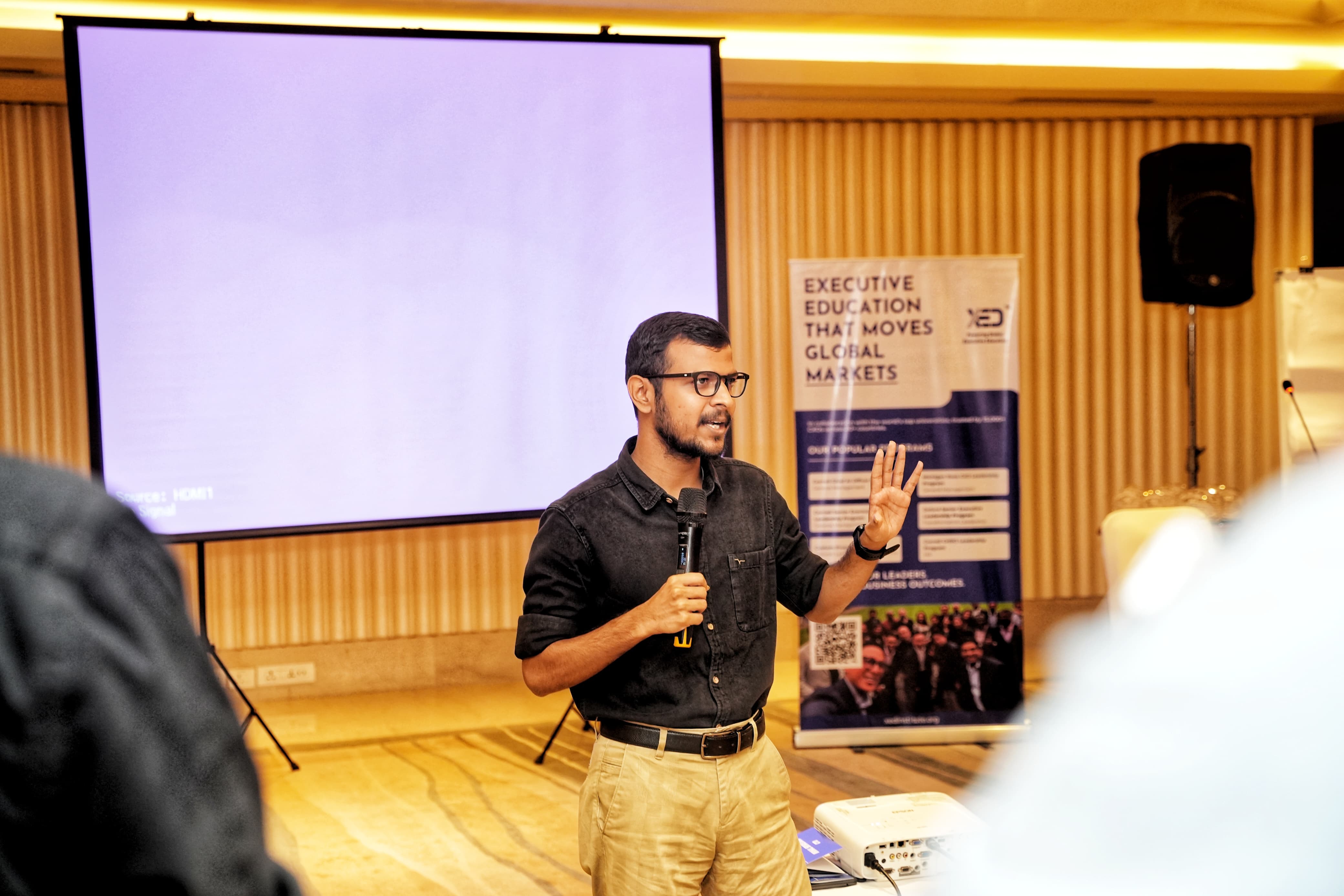 Ramanand Bhatt speaking at executive education event